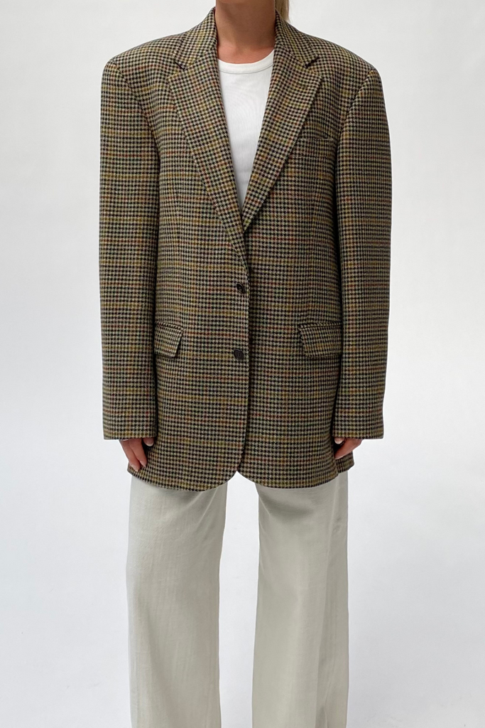 Checkered oversized blazer discount