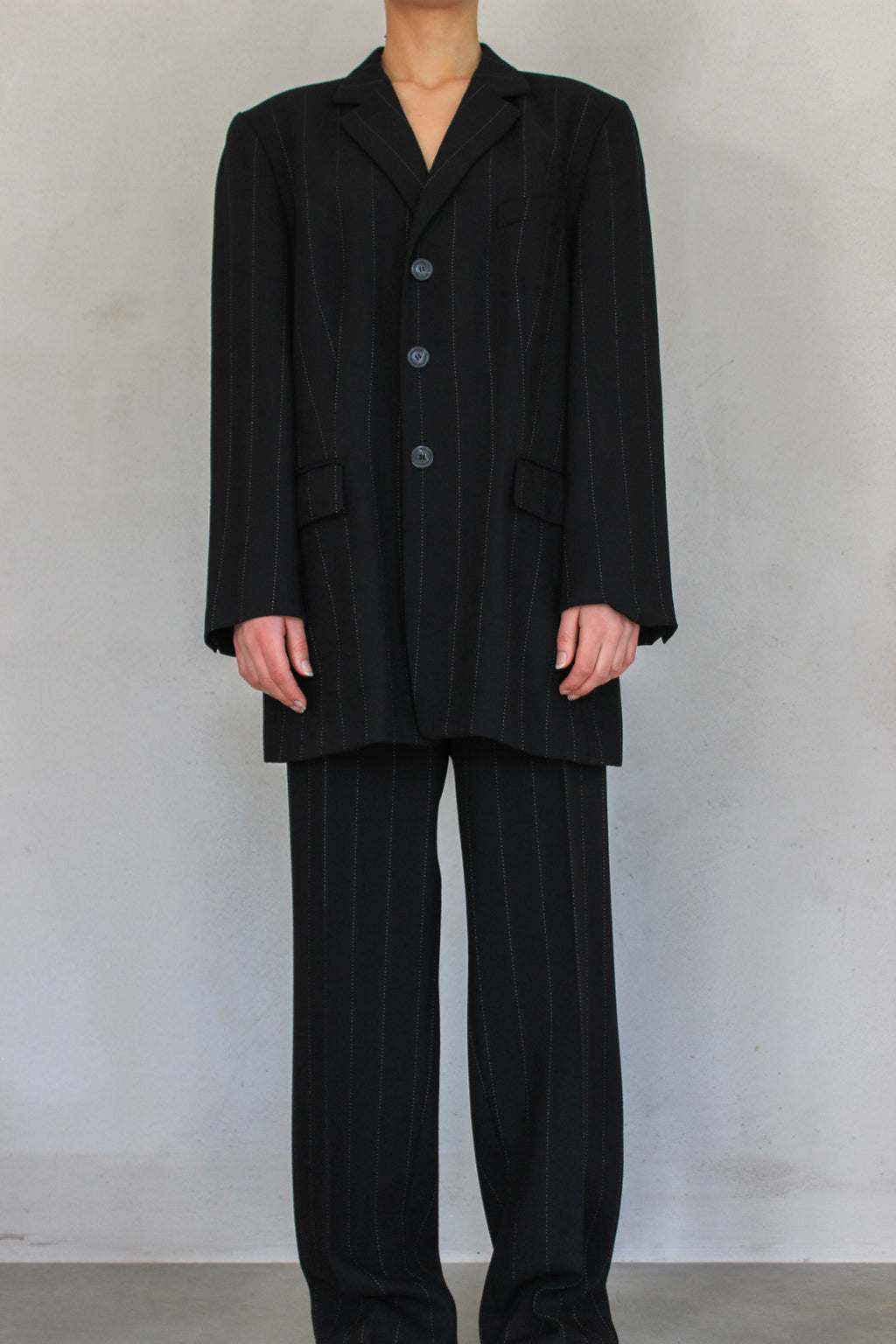 Black Striped Full Suit